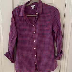 J. Crew Red and Blue Plaid Button-Up Shirt